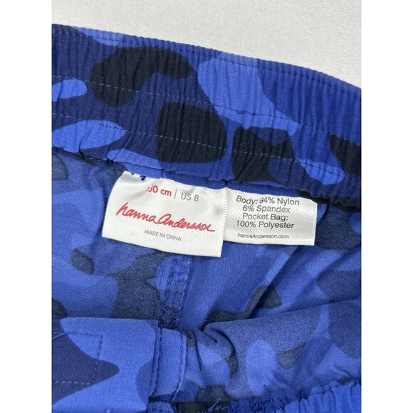 Hanna Anderson Boys Camo Print Swim Trunks Size 8 / 130 cm Blue Shorts Unlined - Picture 6 of 9